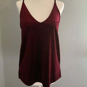 Maroon velvet tank top